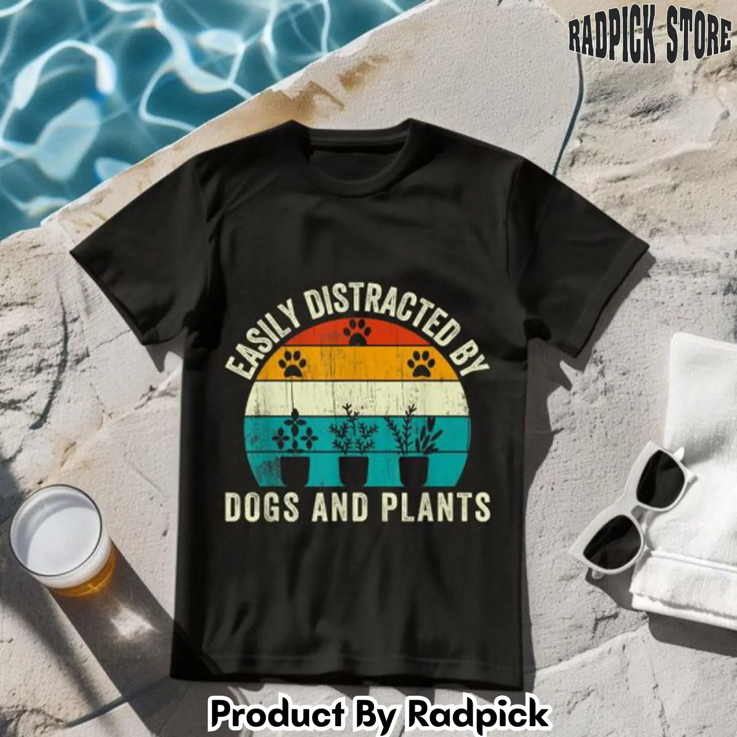 Easily distracted by dogs and plants tshirt rp2557728